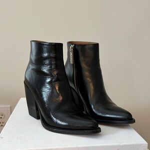 Chloe Black Leather Ankle Booties